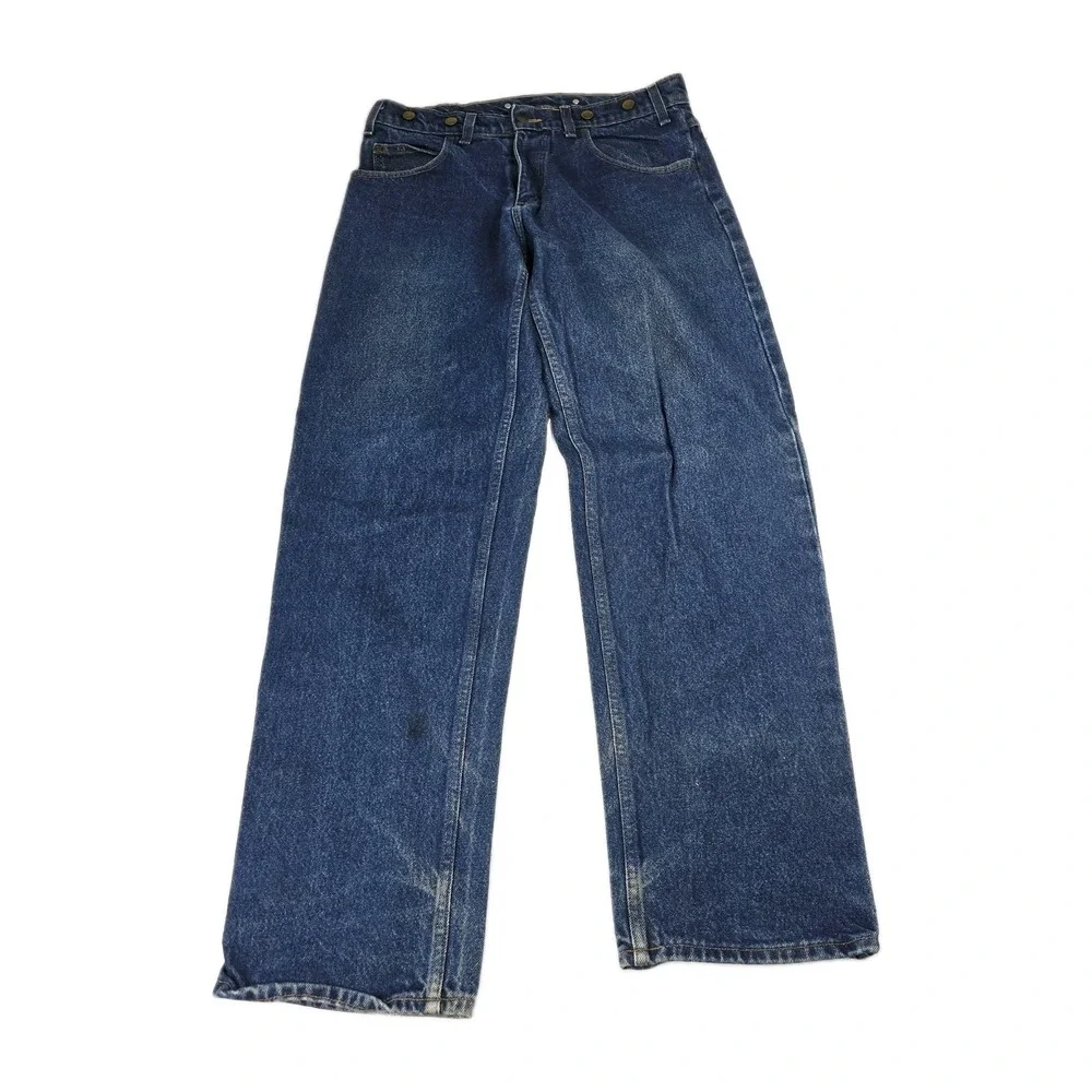 Prison Blues Jeans Mens 35x34 Work Logger Suspender Buttons Made In USA 55220 35